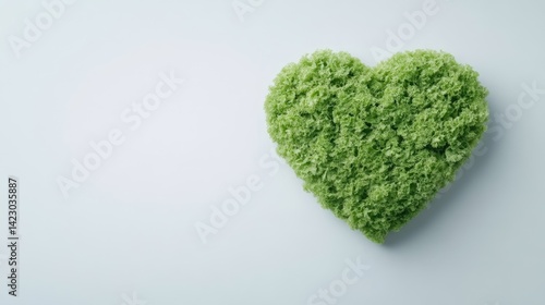 Heart-shaped green fluffy decoration