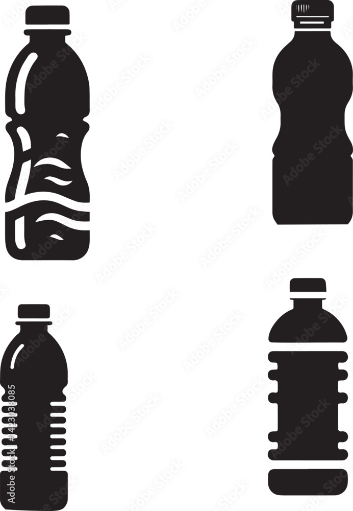 Collection of Black Silhouette Bottles Collection of Black Silhouette Bottles