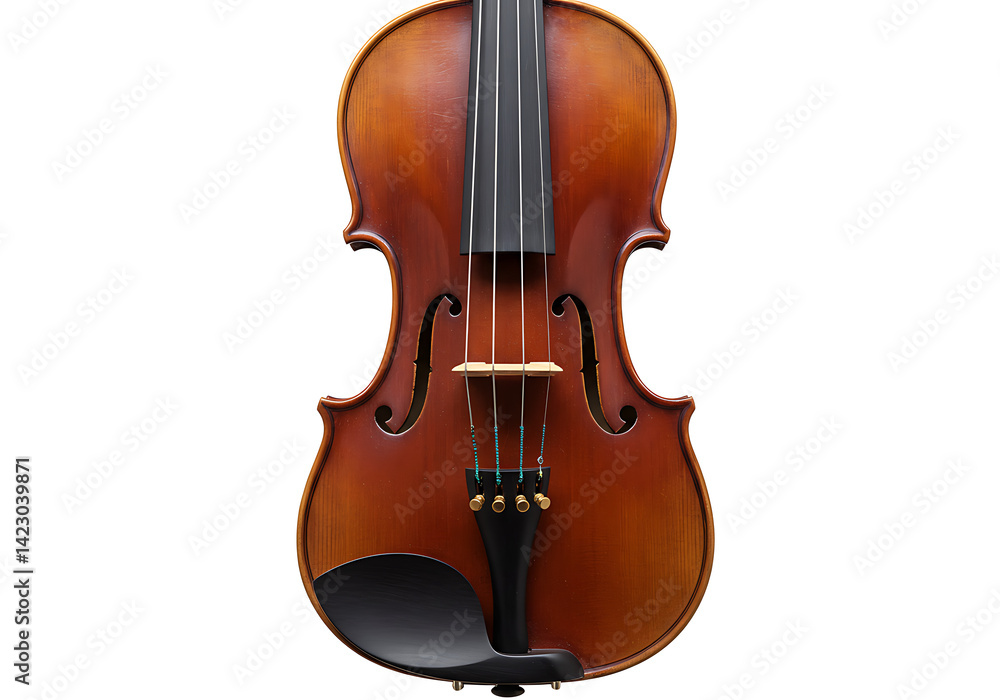 Fototapeta premium Vintage Violin Stock Photo: Musical Instrument, Stringed Instrument, Classical Music, Orchestra, Fiddle, Wooden Violin, Brown Violin, High Resolution