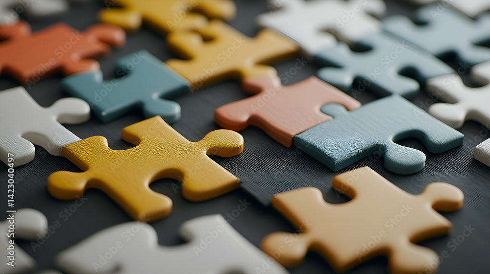 Creative jigsaw pieces in a vibrant array of colors symbolizing connection Creative jigsaw pieces in a vibrant array of colors symbolizing connection