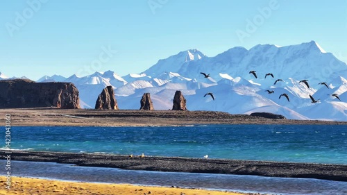 4k Video of Namtso Lake Still As Beautiful As Ever With Sacred Snow Mountain Dream Destination Peaceful Scenic View