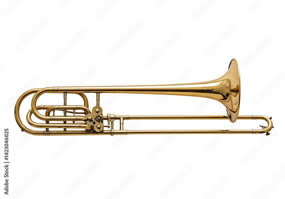 Obraz premium Gold Trombone: Musical Instrument Images