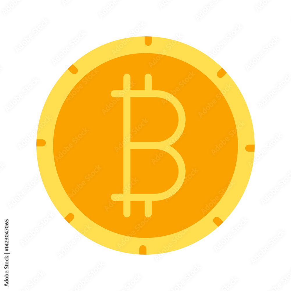 Bitcoin icon vector image. Suitable for mobile apps, web apps and print media. Bitcoin icon vector image. Suitable for mobile apps, web apps and print media.