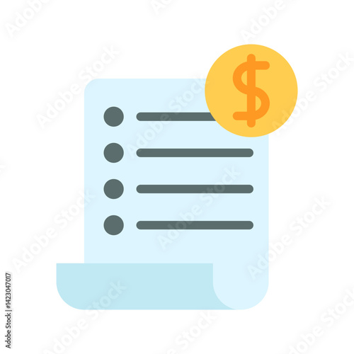 Bill icon vector image. Suitable for mobile apps, web apps and print media.