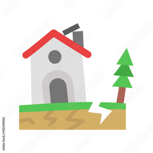 Earthquake icon vector image. Suitable for mobile apps, web apps and print media.