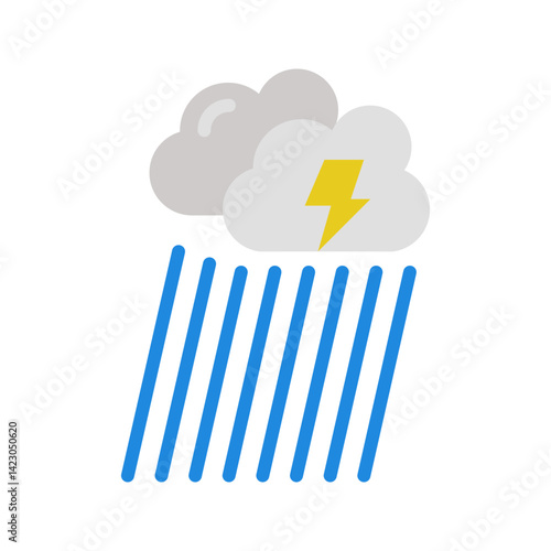 Heavy Rain icon vector image. Suitable for mobile apps, web apps and print media.