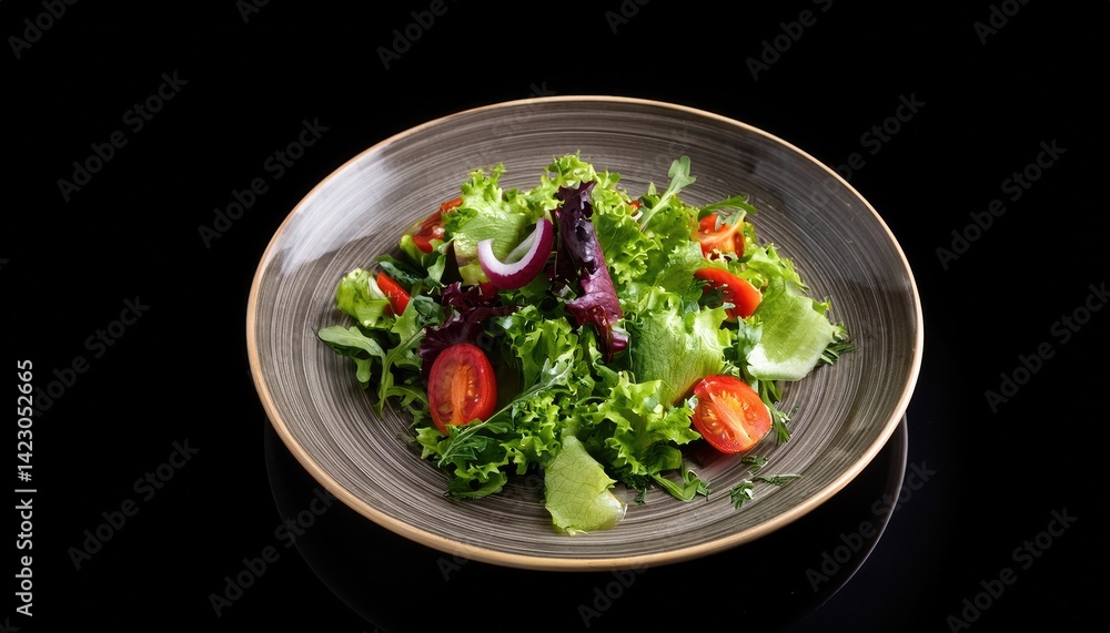 Salad with vegetables on a black background
Salad with vegetables on a black background