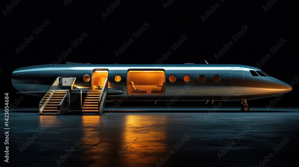 Obraz premium Luxury jet night tarmac