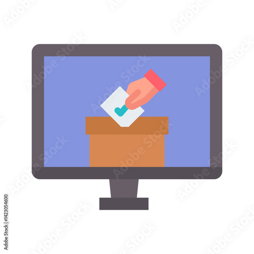 Online Voting icon vector image. Suitable for mobile apps, web apps and print media.