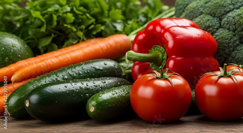 Close-Up of Fresh Vegetables with Vibrant Natural Lighting