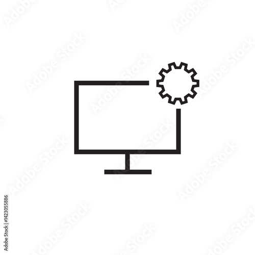 computer repair setting icon editable outline stroke vector eps