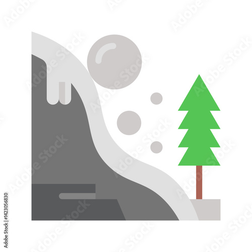 Snow Avalanche icon vector image. Suitable for mobile apps, web apps and print media.