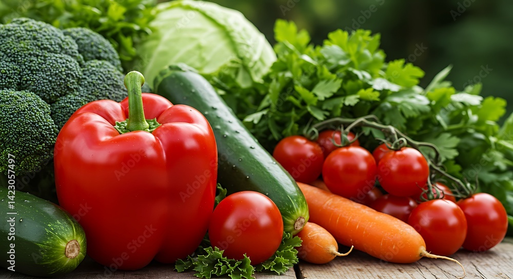 Fresh Vegetables in Sharp Focus Under Natural Light Fresh Vegetables in Sharp Focus Under Natural Light
