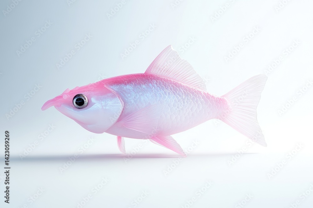 Obraz premium Pink fish in profile view