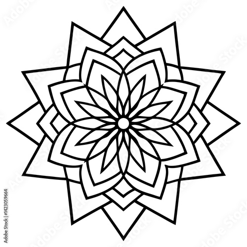 Minimal Abstract Mandala Vector on White