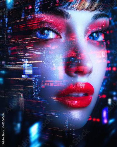 Vibrant  template with bold colors, glitch effects, and dynamic shapes. Eye-catching and trendy.