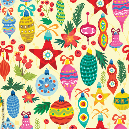 Christmas Toys Seamless Pattern