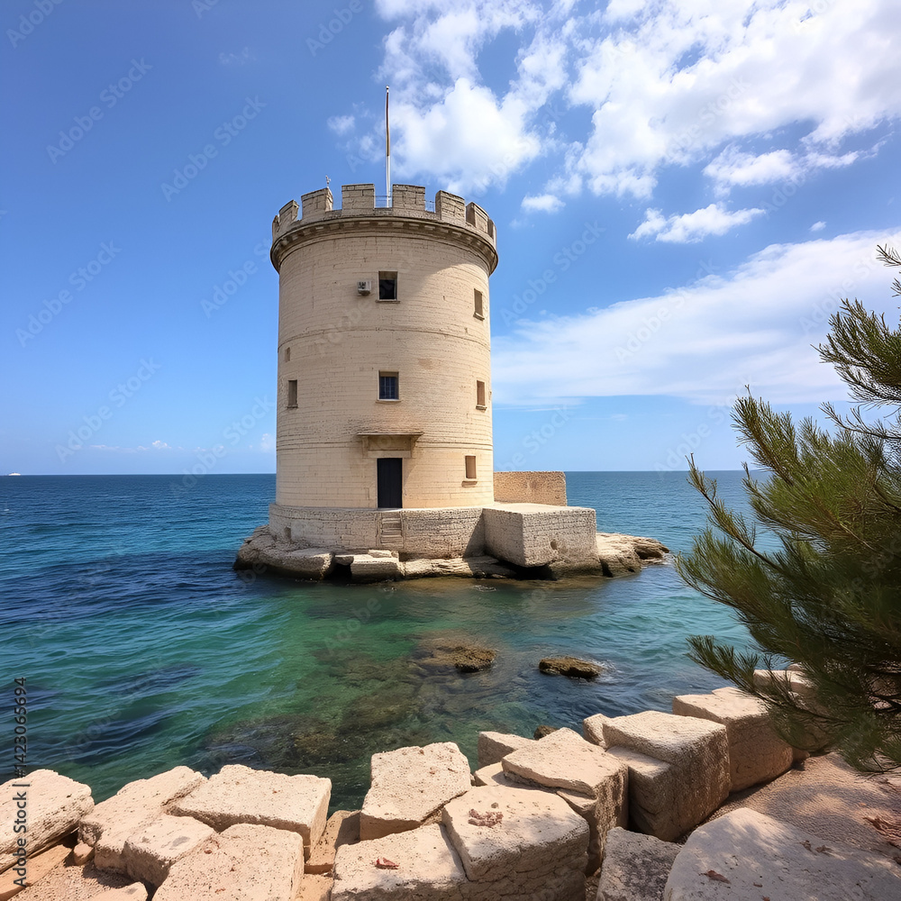 Torre Squillace, la struttura difensiva si affaccia sulla costa ionica del Salento. Lecce, Puglia, Italia Torre Squillace, la struttura difensiva si affaccia sulla costa ionica del Salento. Lecce, Puglia, Italia