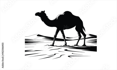 Jackal Silhouette in Desert Scene