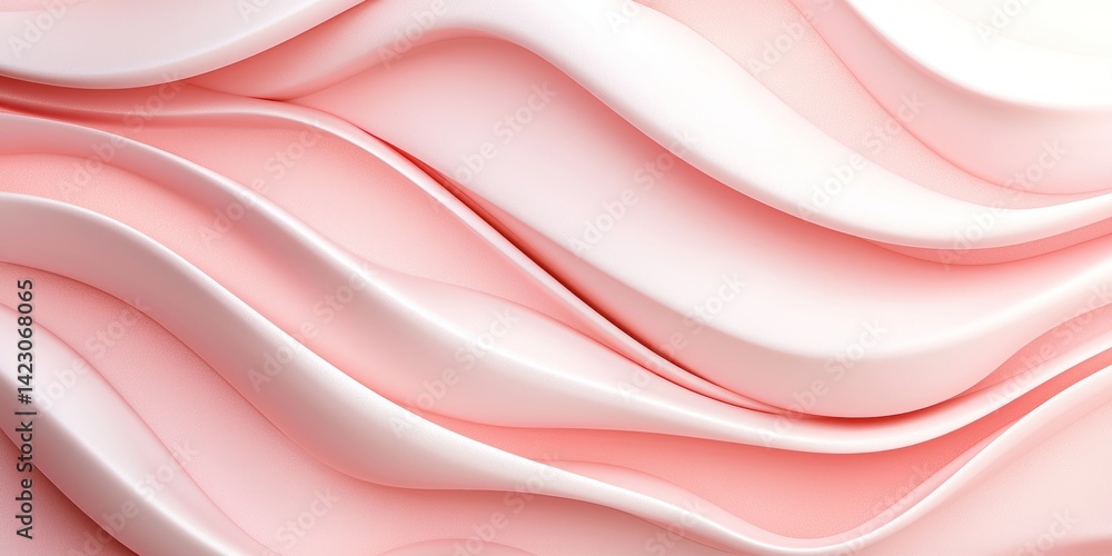 Obraz premium Abstract Pink Waves Smooth Curves Design