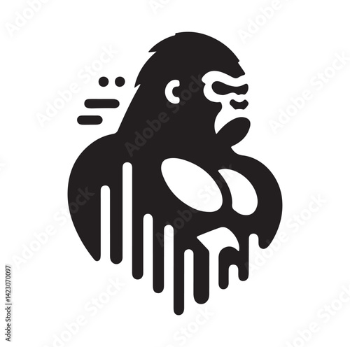 Creative And Strong Gorilla Logo silhouette vector illustration