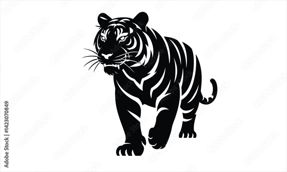 Fototapeta premium Tiger Silhouette Walking
