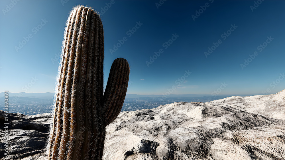 A lone cactus in the middle of an empty desert, surrounded by smooth sand dunes.
A lone cactus in the middle of an empty desert, surrounded by smooth sand dunes.
