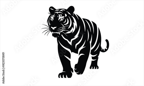 Tiger Silhouette Walking
