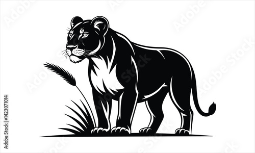 Black Panther Silhouette Walking