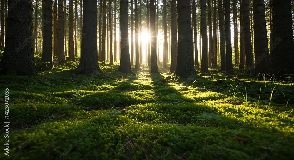 Naklejka premium Photorealistic Scene of a Stunning Natural Wonderland in Full Detail