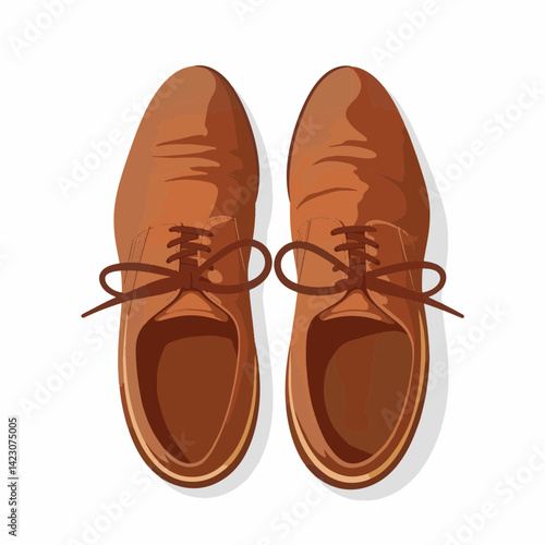 Elegant brown Oxford shoes on white background, timeless style