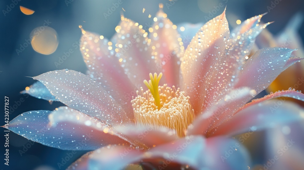 Fototapeta premium A close up image of a delicate glowing flower bloom