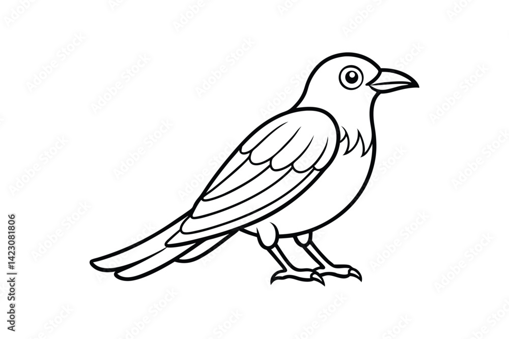 Line art illustration of a small bird.eps Line art illustration of a small bird.eps