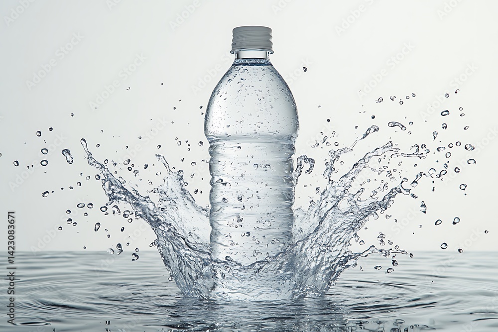 water bottle with water splash isolated on white water bottle with water splash isolated on white