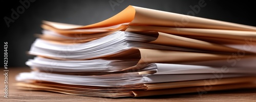 A pile of neatly organized files labeled with estate planning terms - deed division disbursement