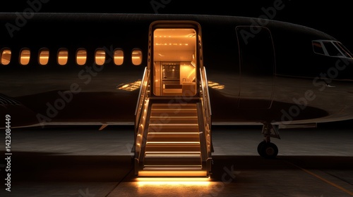 Private jet door luxury travel