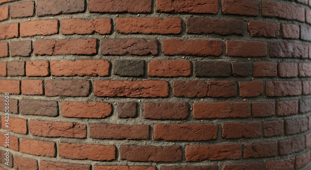 Textured Brick Wall with Mortar Close-up - Red and Dark Bricks Textured Brick Wall with Mortar Close-up - Red and Dark Bricks