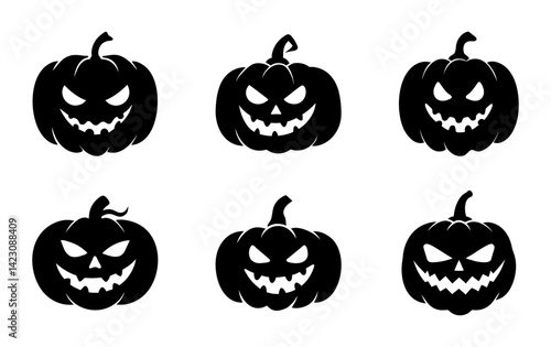 set of halloween pumpkins