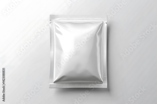 White plastic bag with a white label