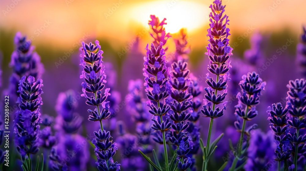 Fototapeta premium Dreamy sunset gradient background, from warm coral to light lavender
