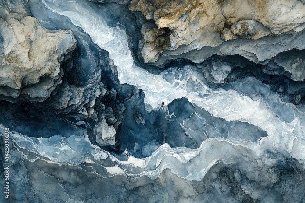 Abstract Blue Grey and White Stone Texture Painting Abstract Blue Grey and White Stone Texture Painting