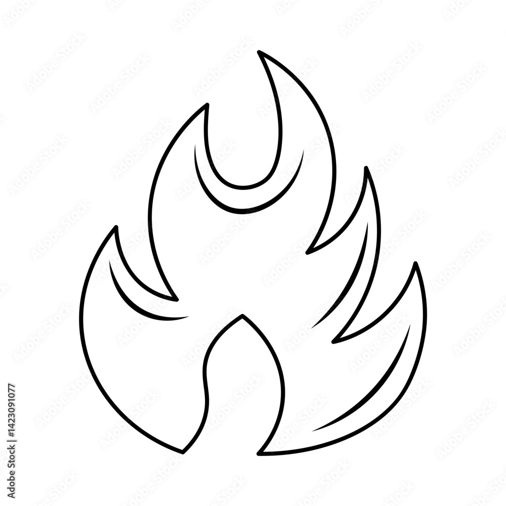 Hand Drawn Fire Outline Hand Drawn Fire Outline