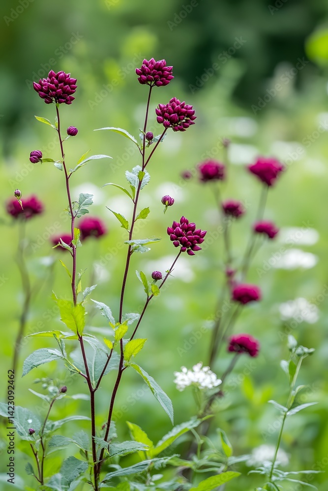 Vibrant Purple Flower Blooms in Lush Green Garden Vibrant Purple Flower Blooms in Lush Green Garden