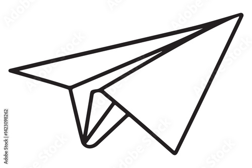 Simple Paper Airplane Silhouette Vector Illustration for Travel Designs