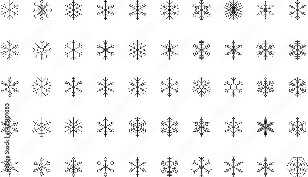 Snowflake snow freeze winter line outline icon. Snowflakes thin line icon set. Snowflake Simple illustration Snowflake snow freeze winter line outline icon. Snowflakes thin line icon set. Snowflake Simple illustration