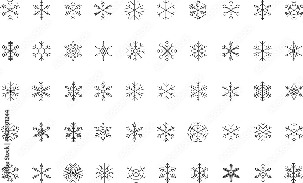 Snowflake snow freeze winter line outline icon. Snowflakes thin line icon set. Snowflake Simple illustration Snowflake snow freeze winter line outline icon. Snowflakes thin line icon set. Snowflake Simple illustration