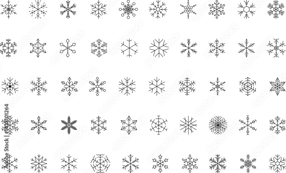 Snowflake snow freeze winter line outline icon. Snowflakes thin line icon set. Snowflake Simple illustration Snowflake snow freeze winter line outline icon. Snowflakes thin line icon set. Snowflake Simple illustration