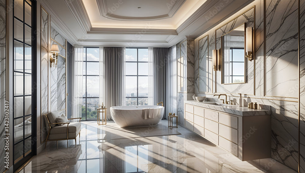 luxury modern bathroom interior design with generative ai. luxury modern bathroom interior design with generative ai.