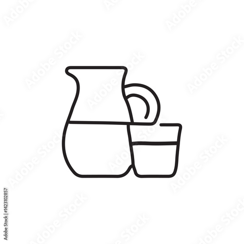 vector illustration of yoga elements in one line style