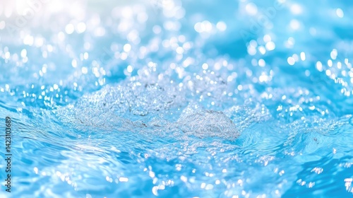 Sparkling water surface with bubbles